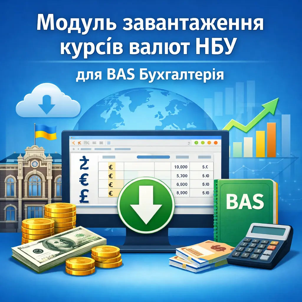 Модуль завантаження курсів валют НБУ для BAS Бухгалтерія